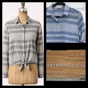 Anthropologie Lil’s Closet Striped Chambray Top